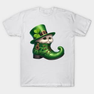 Scottish Fold Cat Shoes For Patricks Day T-Shirt